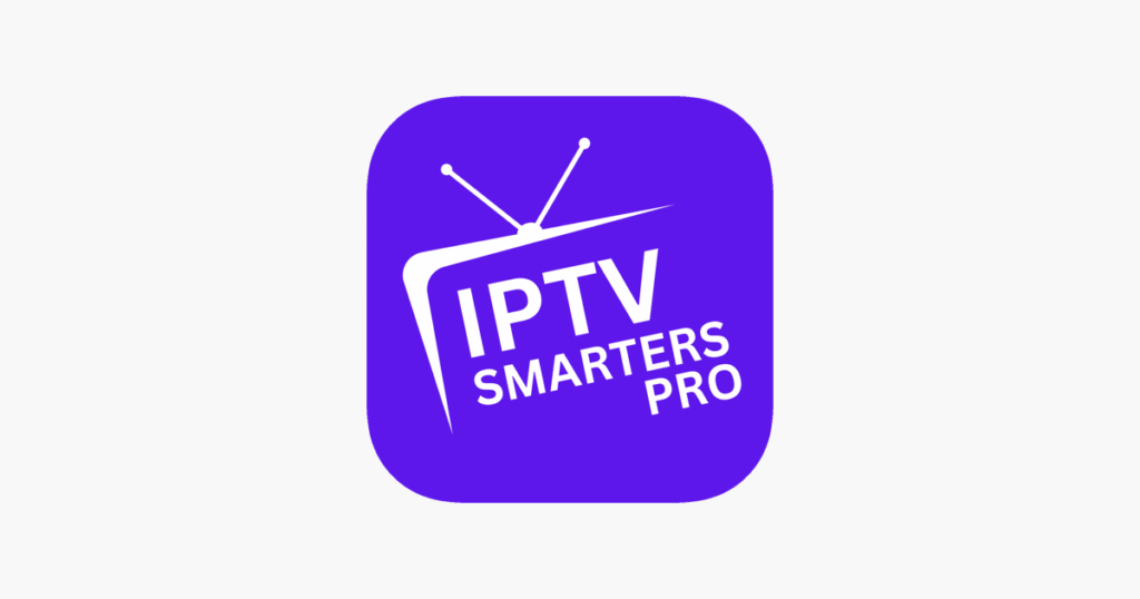 IPTV Smarters Pro -sovelluksen virallinen logo violetilla taustalla. Helppokäyttöinen IPTV-soitin.