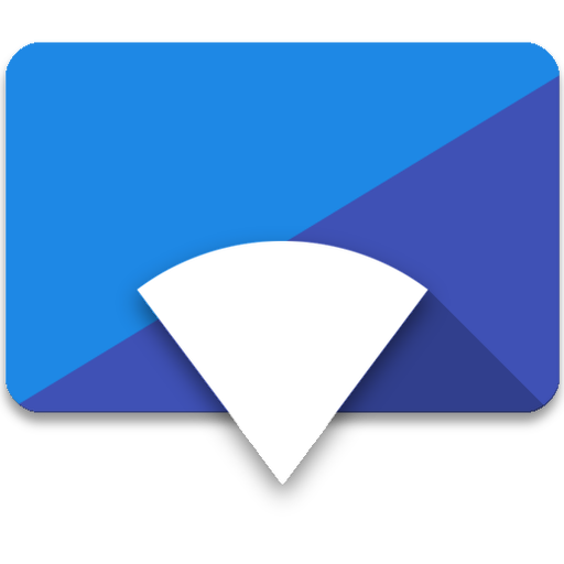 LocalCast-sovelluksen kuvake, jossa on sinivalkoinen väritys ja langattoman yhteyden symboli. Sovellus on suosittu median suoratoistoon Chromecastille.
