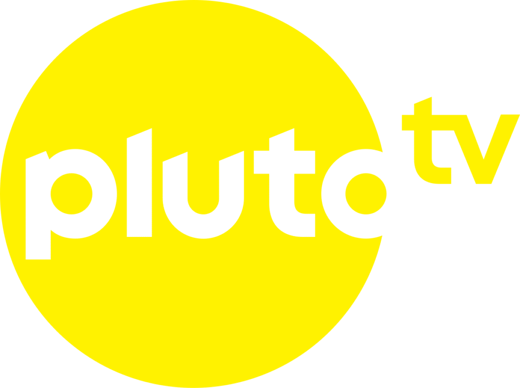 Pluto TV:n virallinen logo keltaisella ympyrätaustalla. Pluto TV tarjoaa ilmaisia kanavia, jotka ovat yhteensopivia Chromecastin kanssa.
